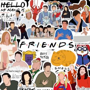 90's Kids Anime Sticker Pack of 50 Sticker | Waterproof, Laminated, Residue-Free | Laptop, Bike Helmet, Guitar, Mobile & More | Matte Finish, Self-Adhesive (FRNDSS1P1)