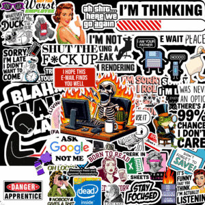 Funny Internet Meme Laptop Sticker Pack, Pop Culture Vinyl Decals, Retro Style