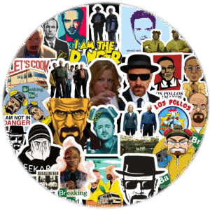 90's Kids Breaking Bad Sticker Pack of 55 – Iconic Walter White & Jesse Pinkman Vinyl Stickers – Waterproof, Durable, and Stylish – Perfect for Laptops, Water Bottles & More