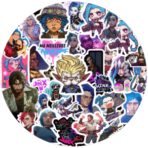 90's Kids Arcane-Inspired Sticker Pack of 45 | Vibrant, Waterproof Vinyl Stickers Featuring Iconic Champions & Stunning Art for Laptops, Notebooks, & More-Self-Adhesive