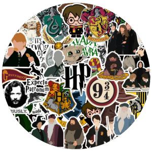 90's Kids Vinyl Stickers Pack of 50– Waterproof Magic Decals for Laptops, Water Bottles, Notebooks, Phones & More – Wizarding World Collectibles for Fans & Gifts