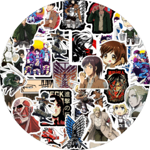 90's Kids Ultimate Anime Iconic Attack on Titan-Themed Stickers Pack of 40 | Featuring Titans | Scouts, and Intense Battles for Dedicated Anime Fans and Collectors Alike