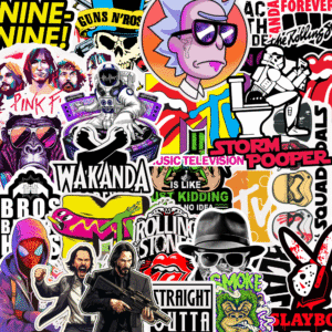 90's Kids Cool Pop Culture Sticker Pack of 58 |Trendy Vinyl Stickers Featuring Music, Movies, Gaming, and Meme Designs for Laptops| Water Bottles & More
