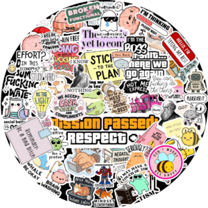 90's Kids Funny Motivation Stickers, Vinyl Sticker Pack, 50+ Pieces, Waterproof Laptop Decals, Motivational Quotes