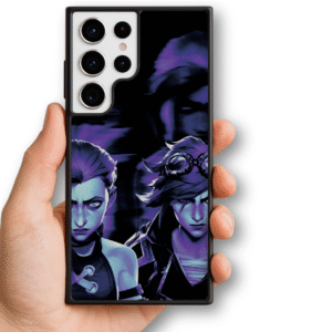 90’s Kids Jinx and Vi League of Legends Gaming Phone Case, Arcane Theme Art Design 2 for all Models of iPhone 15-16, Samsung S serise 23-25, Google Pixel9-proxl
