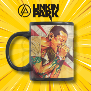 Linkin Park Black Coffee Mug with Singer Print