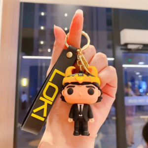Anime Loki Rubber Keychain with Strap – Stylish Cartoon Figure Keyring