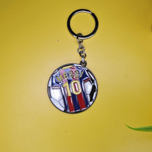 Football Jersey Metal Keychain – Lionel Messi No.10 Round Designer Keyring