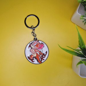 Cartoon Jerry Metal Keychain – Cute Round Designer Keyring