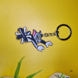 Tom Running Cartoon Metal Keychain | Action Pose Premium Keyring