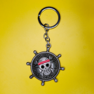 One Piece Skull Metal Keychain Pirate Logo Design Stylish Keyring for Keys Bags