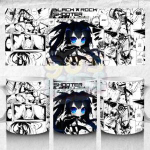 Black Rock Shooter Chibi Style Mug – Blue Eye Anime Design