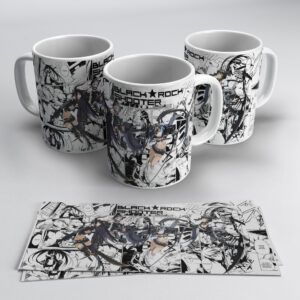 Black Rock Shooter Multi Character Mug – Anime Manga Panel Design
