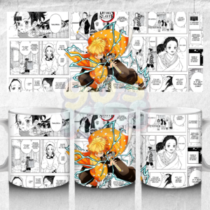 Demon Slayer Zenitsu Anime Mug – Manga Panel Design