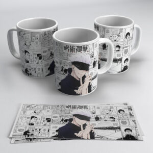 Gojo Satoru Anime Mug – Jujutsu Kaisen Manga Wrap Design