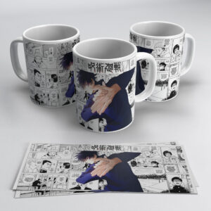 Jujutsu Anime Mug – Action Pose Manga Panel Design