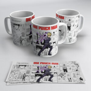 One Punch Man Genos Power Anime Mug – Manga Panel Design