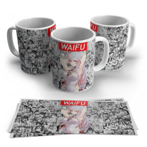 Waifu Silver Hair Anime Manga Collage Coffee Mug