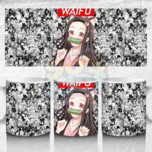 Waifu Anime Cat Style Mug – Manga Collage Print