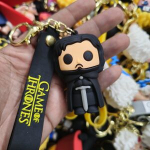 Game of Thrones Jon Snow Style Rubber Keychain with Strap Keyring