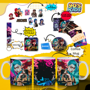 Arcane Anime Combo Gift Set – Mug, Stickers, Posters, Badge, Wrist Strap & Magnet