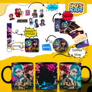 Arcane Anime Combo Gift Set – Mug, Stickers, Posters, Badge, Wrist Strap & Magnet